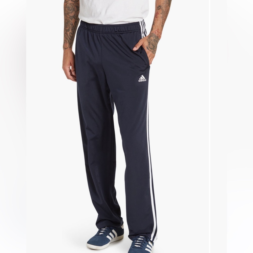 adidas Essentials 3-Stripes Tricot Open Hem Pants NWT - Picture 7 of 9
